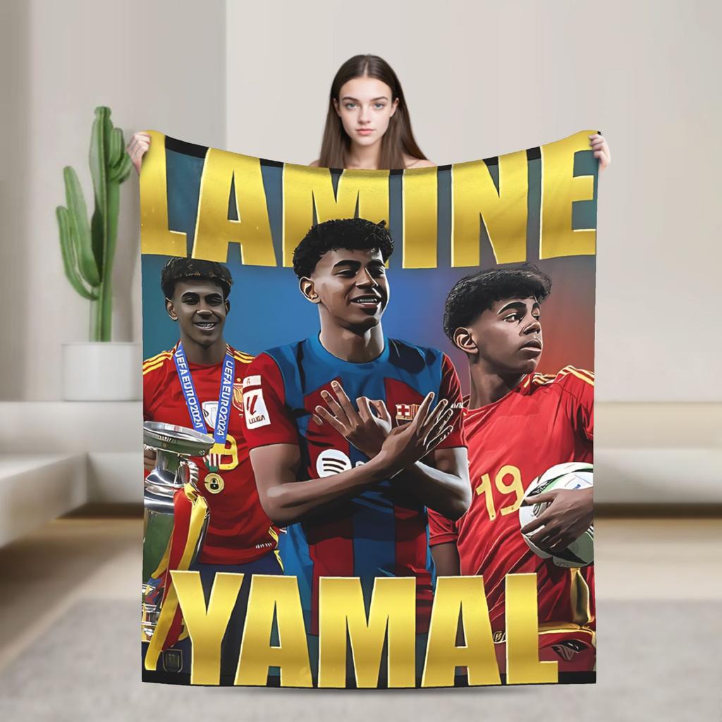 Ламин Ямаль  Одеяла  Туристические Фланелевое Пледное Одеяло Для Декора Дома Мягкий Дизайн Качественное Покрывало Идея Для Подарка