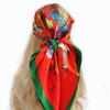 Spring And Autumn Female Satin Scarf,Big Square Scarves Hijabs Printed,Women Scarf,Purple Polyester Silk Scarf Shawl 90*90cm