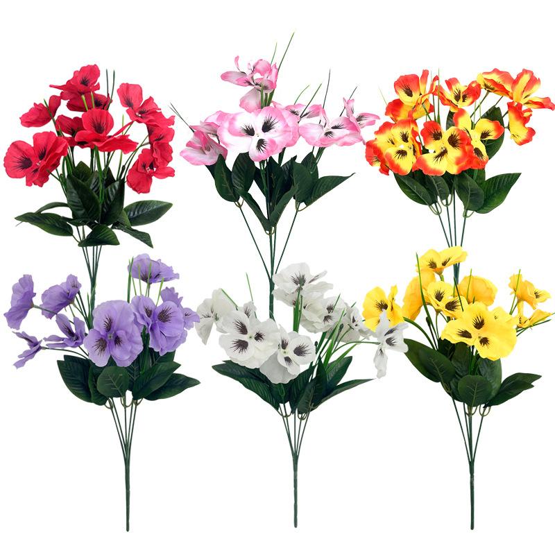 Искусственный цветок фаленопсис, анютины глазки, украшение для домашнего обеденного стола, орнамент