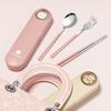 304 Stainless Steel Tableware Set Portable School Outdoor Travel Picnic Cutlery Set Spoon Fork Chopstick with Cute Storage Box