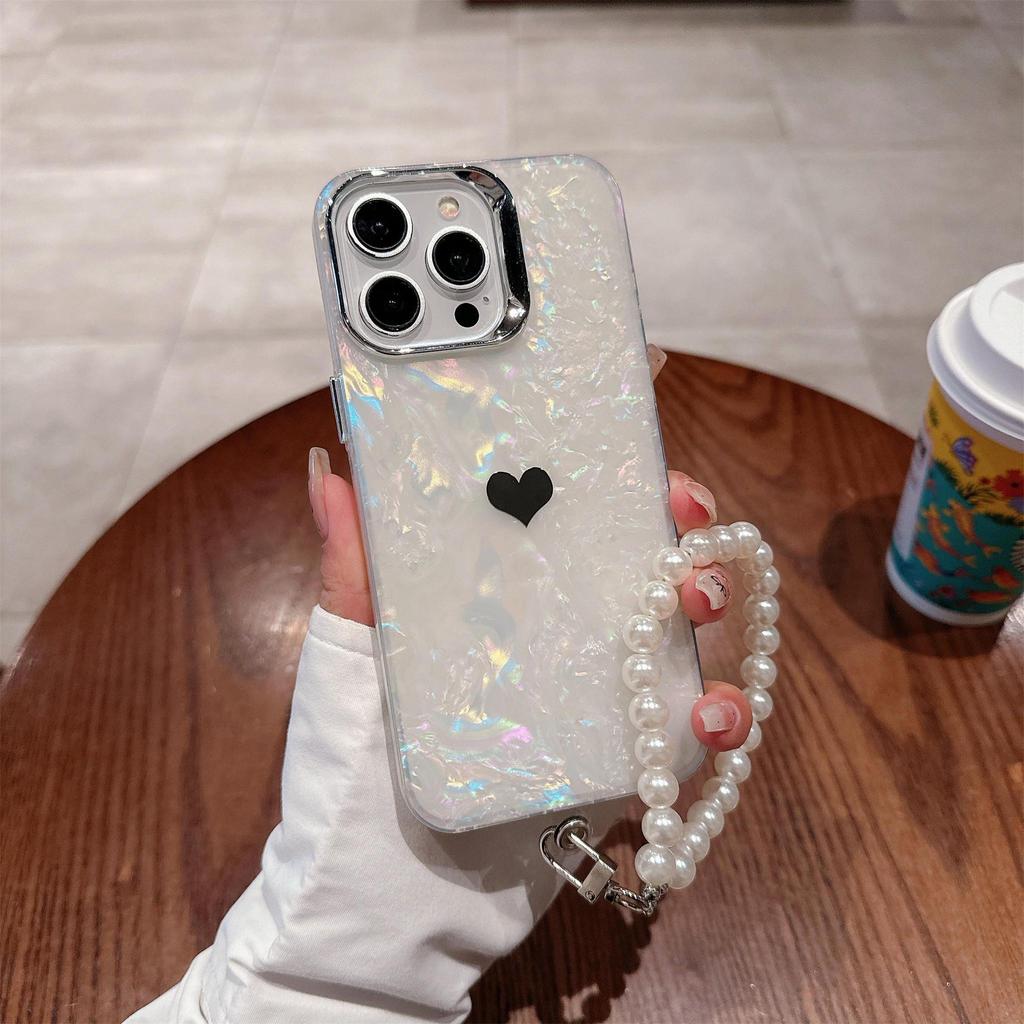 Pearl Hand Chain Love Phone Case For IPhone X/XR/XS MAX/11/12/13/14/15/16/Pro/Plus/Pro Max, Perfect Birthday Gift for Famliy, Friends and Partners