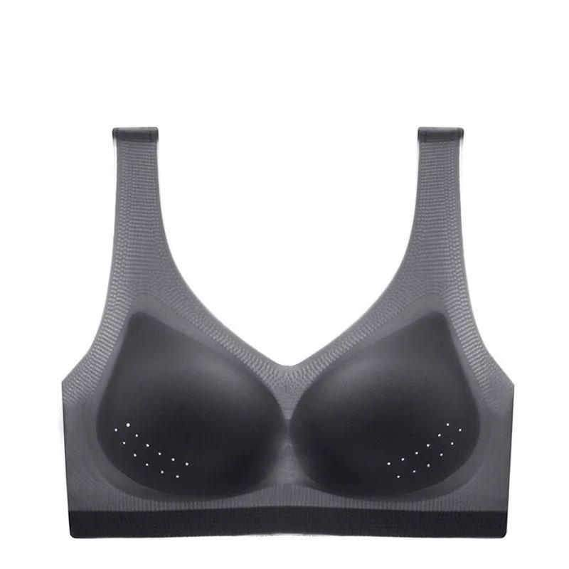 Ultra-thin Seamless Bra Women's Breathable Adjustment Type Without Steel Ring Large Size Comfortable and Vest Bra