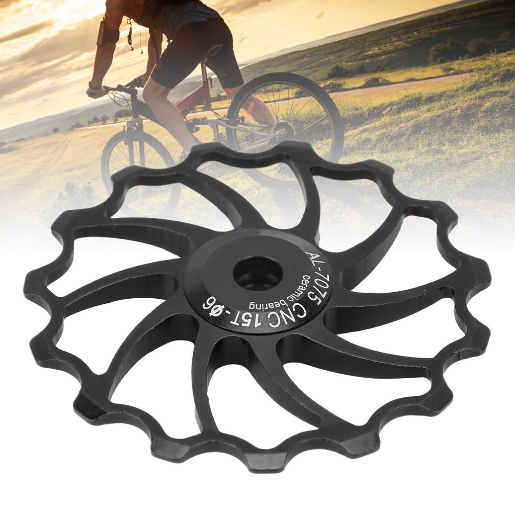 15T Велосипедный алюминиевый сплав направляющий ролик керамический подшипник горный велосипед задний переключатель передач шкив черный