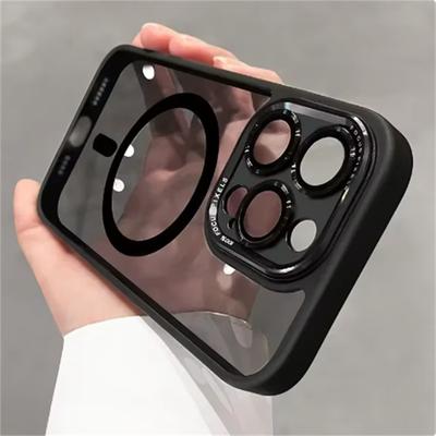 Роскошный прозрачный защитный чехол Magsafe для объектива камеры iPhone 15 Pro Max 14 Plus 13 12 11 с беспроводной зарядкой, противоударный бампер