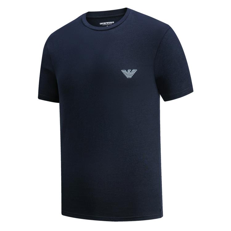 Emporio Armani Новая мужская футболка с круглым вырезом и коротким рукавом с логотипом орла. Простая, универсальная, дышащая, удобная, повседневная футболка EM000375-AF18890-UB102