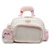 Japanese new high-value casual backpack large-capacity cute bar grid transparent layer pain bag student backpack