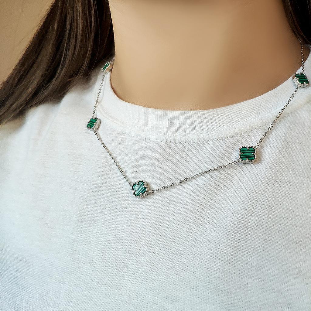Серебряное колье с малахитом (2128854)