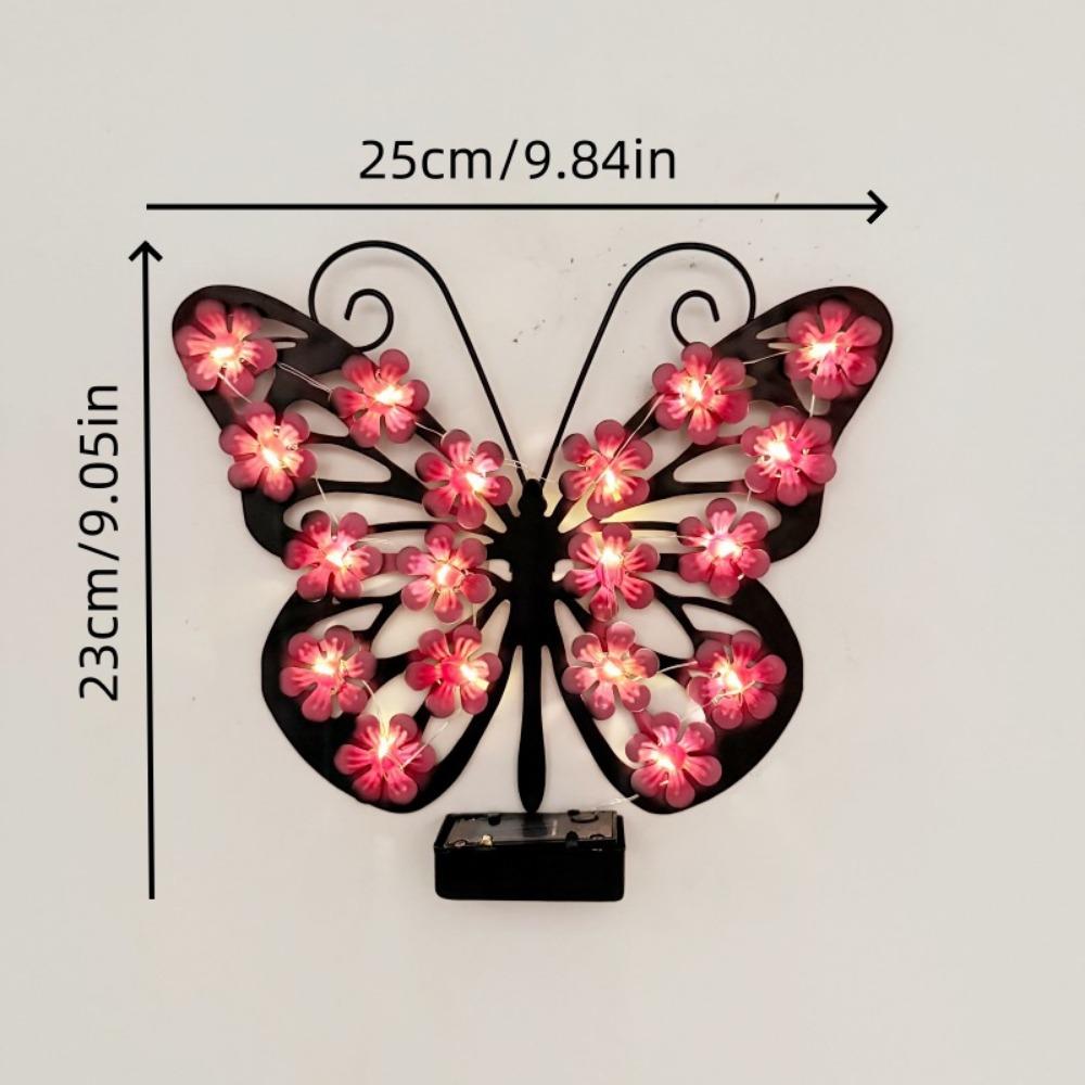 Solar Outdoor Wall Light with Butterfly Decoration – Villa Garden & Courtyard Landscape Light / Ambient Wall Lamp