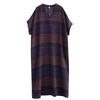 Dimanaf Women 2025 Plus Size Summer Casual Dress Cotton Linen Vintage Loose Basic Long Dress Maxi Stripe New