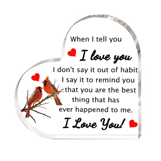 Прозрачный акриловый сердечный орнамент, настольный декор, напечатанный прозрачный акриловый блок, отдельно стоящее сердце