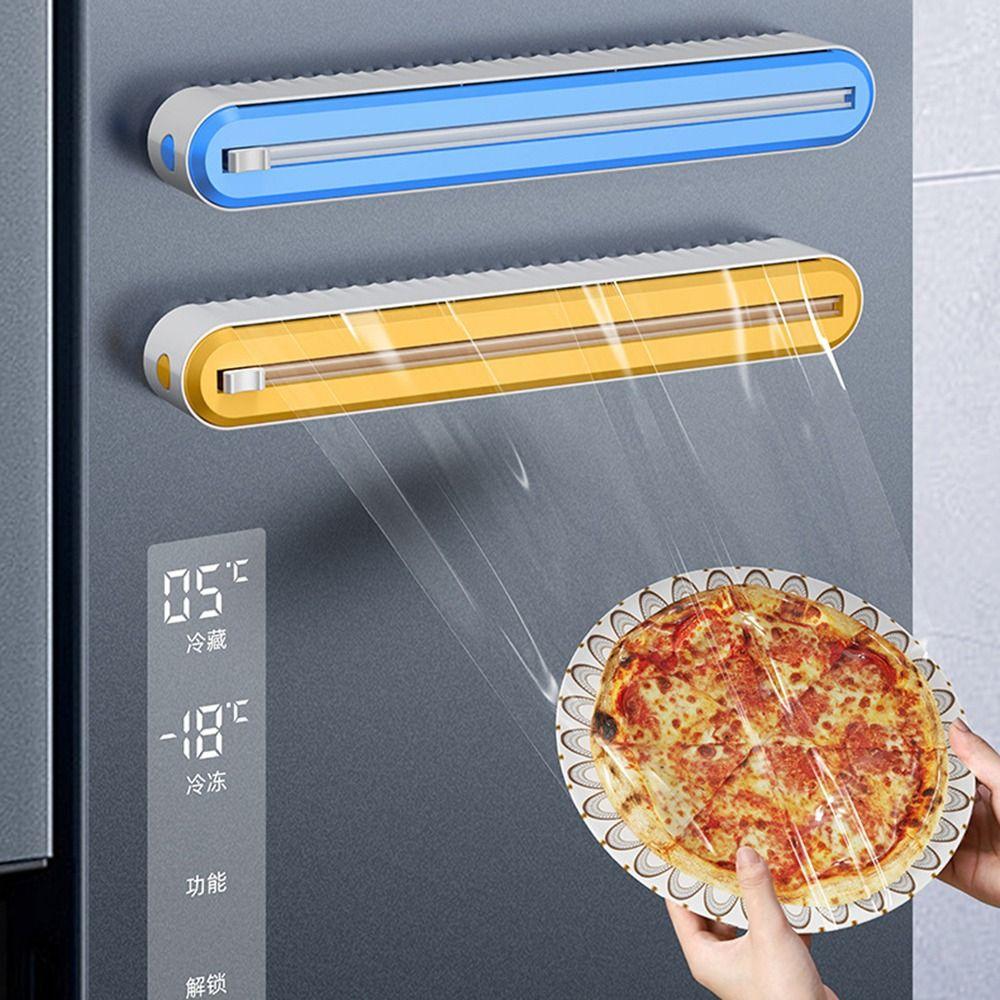 Wall Mounted Cling Film Cutter Box Suction Cup Baking Paper Cutter Household