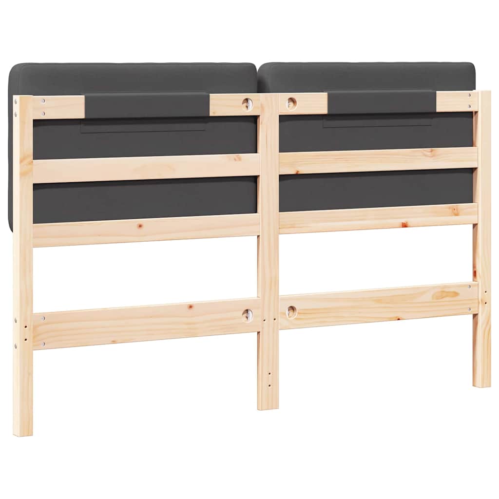 Upholstered Headboard with Headboard in Brown and Dark Grey 120 cm