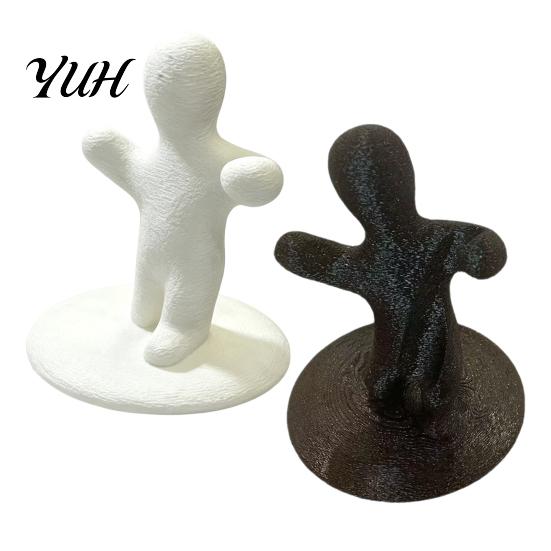 Modern Pen Container 3D Printed Funny Figure Holder, Black White Humanoid Desk Ornament Organizer for Pencils Pens, Unique Tabletop Decor Office Home