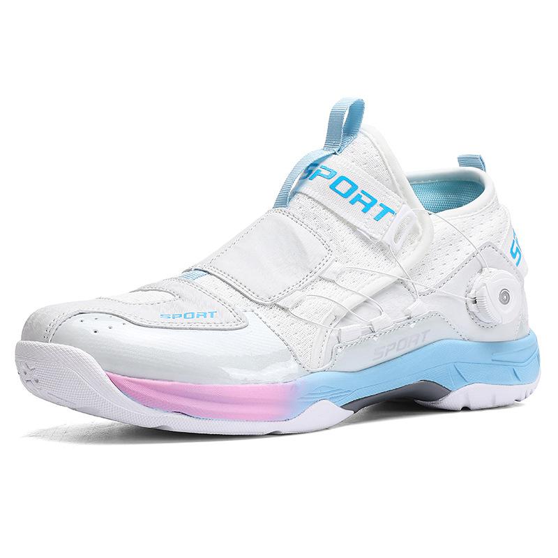New Rotary Buckle Casual Badminton Shoes Breathable Couple Lightweight Table Tennis Sports Shoes Men's Tennis Training Shoes