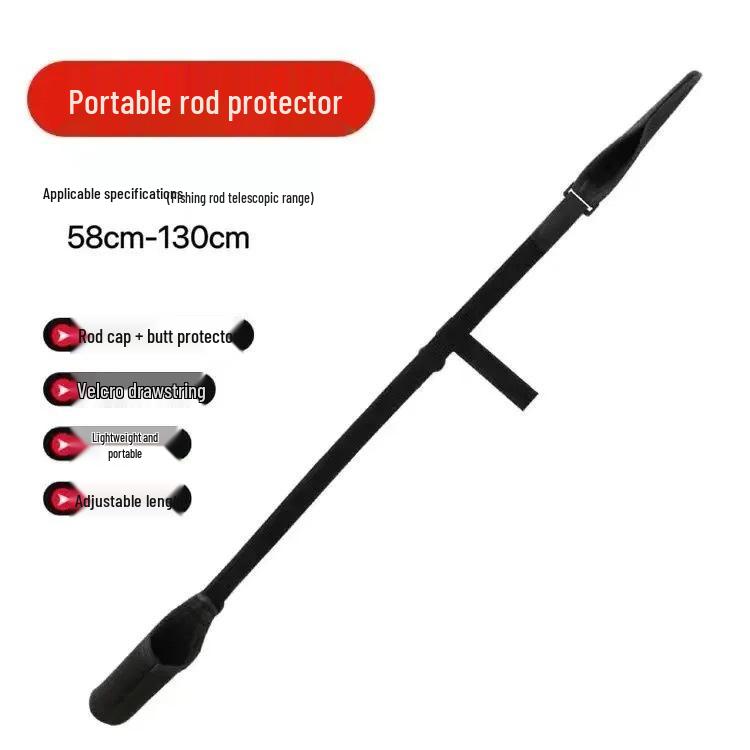 Портативный чехол для рыболовной удочки с защитным колпачком для приманки и ремешком на липучке.