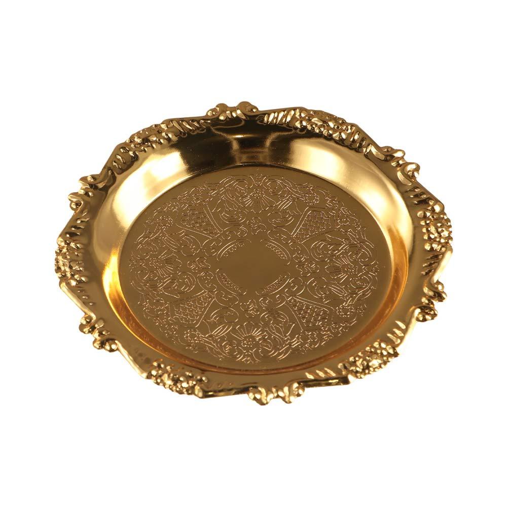 7 Pcs/set Zinc Zinc Zinc Alloy European Decor Racks Plated Metal Cake Tray Patterned Cup Mat  Home Decor