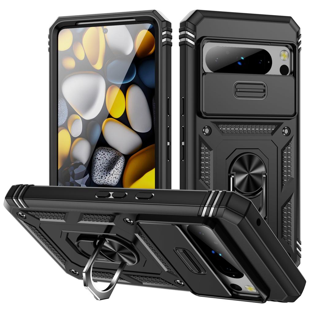 Чехол-броня с защитой объектива-слайдера для Google Pixel 9 8 7 6 Pro XL 7A 8A Pixel8, чехол с магнитным кольцом для Pixel9 Pro 9Pro XL 8Pro