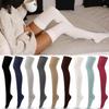 1Pair Sexy Lady Cotton Over The Knee Socks Thigh High Medias for Women Thinner Black Grey White Warm Long Stockings