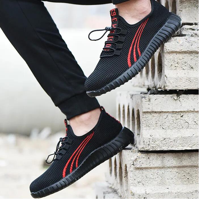 Мужская защитная рабочая обувь, износостойкая противоскользящая дышащая обувь со стальным носком