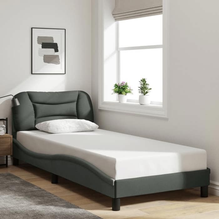 VidaXL Bed Frames Without Mattress Hvar, Upholstered Bed, Slat Base, Single Bed, Adult Bedroom Bed 3207731