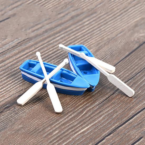 1 шт. лодка + 2 шт. весло миниатюрная имитация модели кукольного домика искусство бонсай садовый декор
