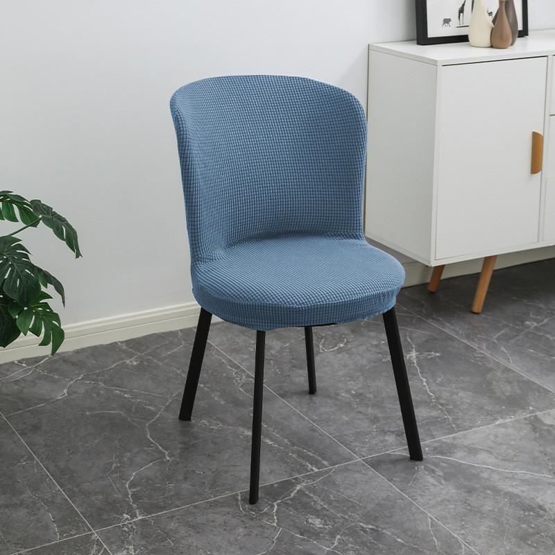 Modern Elegant Arc-shaped Velvet Stretch Round Chair Cushion Cover In Rich Orange For Dining Room