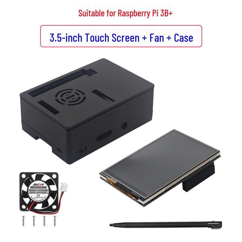 Raspberry Pi 5 4B с 3,5-дюймовым сенсорным экраном и корпусом из АБС-пластика, 3B+ 60fps Дисплейный монитор