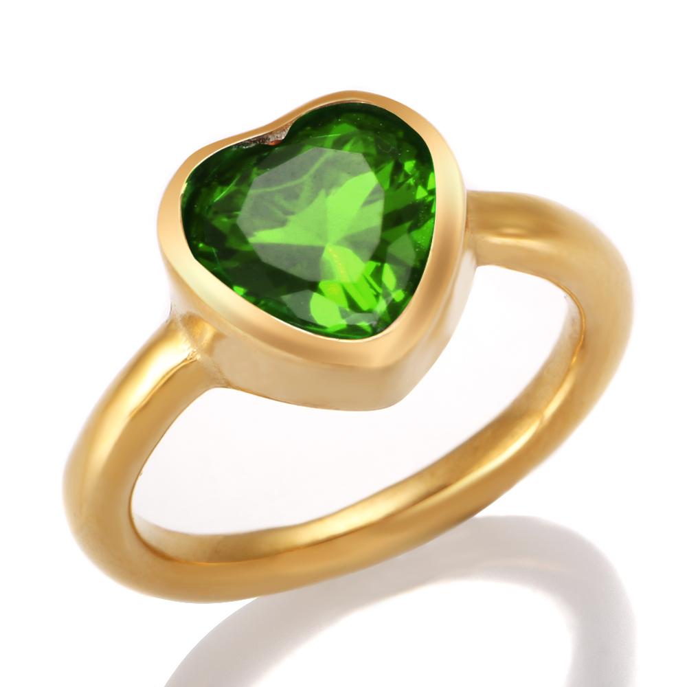 Роскошное кольцо с сердечком из нержавеющей стали 316 для женщин, высококачественные кольца с персиковым сердечком и цирконием, кольца на палец, ювелирные изделия