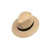 Band Decor Flat Dome Straw Hat Folding Thin Non-stuffy Anti-UV Men Big Brim Sunscreen Jazz Hat Fashion Accessories