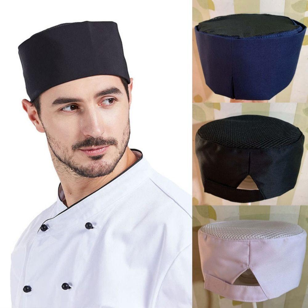 Japanese-Style Chef Flat Top Caps Wear Resistant Head Circumference Breathable Sushi Cap Bakery