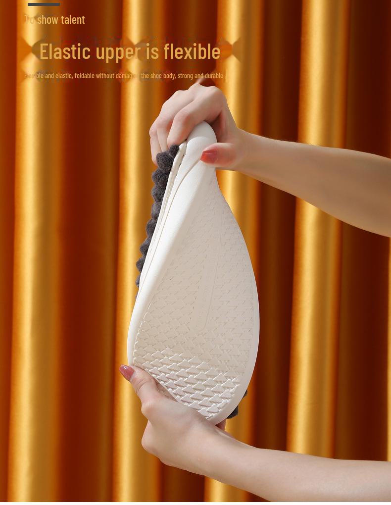 Зимние мужские тапочки из хлопка на толстой подошве 2023 г.: Теплый, прочный, нескользящий плюшевый мех, большой размер для студенческих общежитий