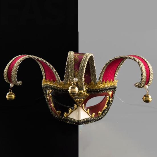 Аниме Венецианская маска шута косплей костюм реквизит колокольчик декор Хэллоуин Рождество половина