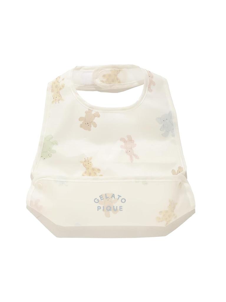 Gelato Pique Baby Plush Print Mealtime Bib PBGG251619 OWHT F