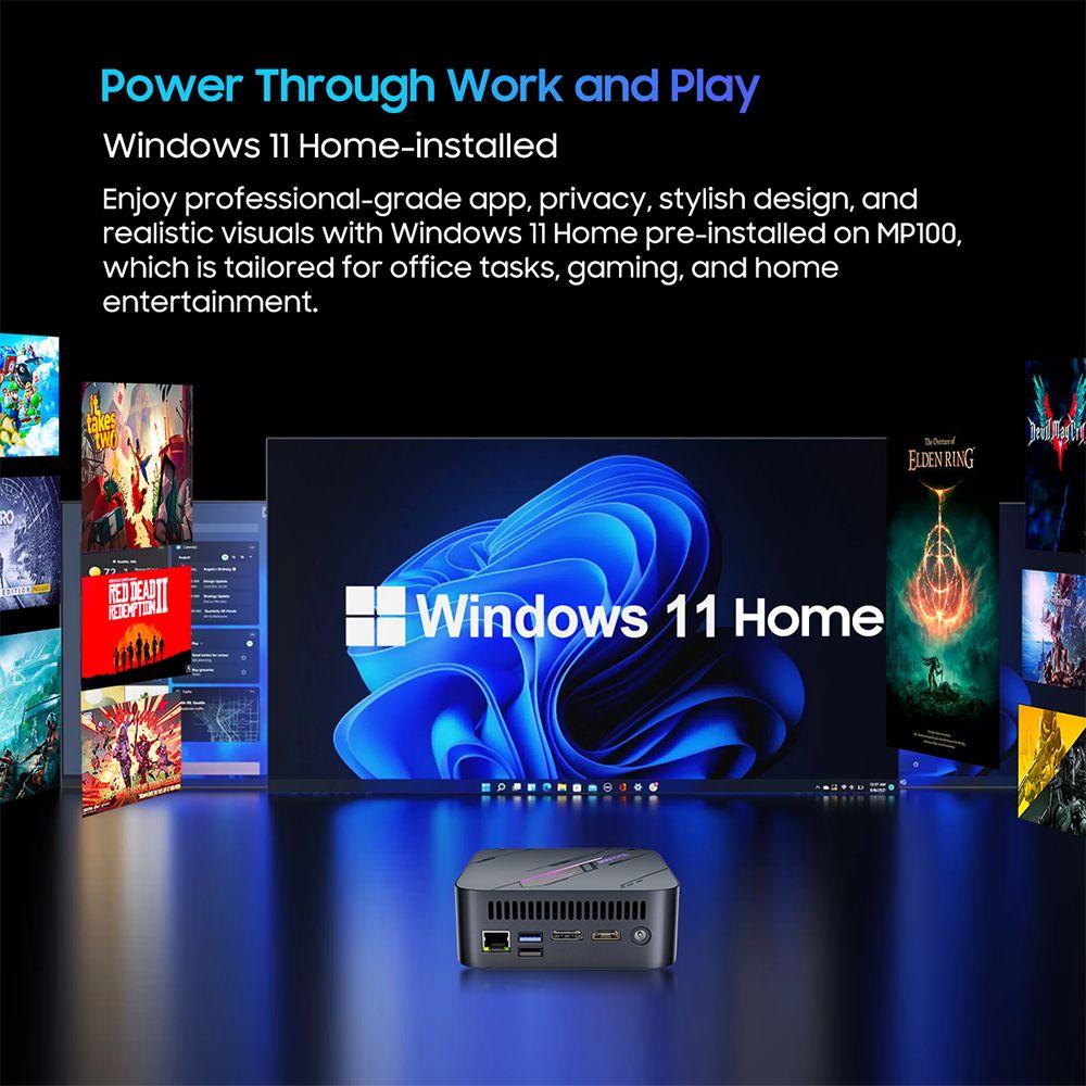 Мини-ПК Blackview MP100, AMD Ryzen 7 5700U 8 ядер Макс. 4,3 ГГц, 32 ГБ ОЗУ 1 ТБ SSD