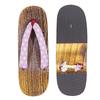 Geta Wooden In Burnt Paulownia Wood for Women [KYOETSU] (Japanese Clogs) Dull, (4 Lilac, Small)