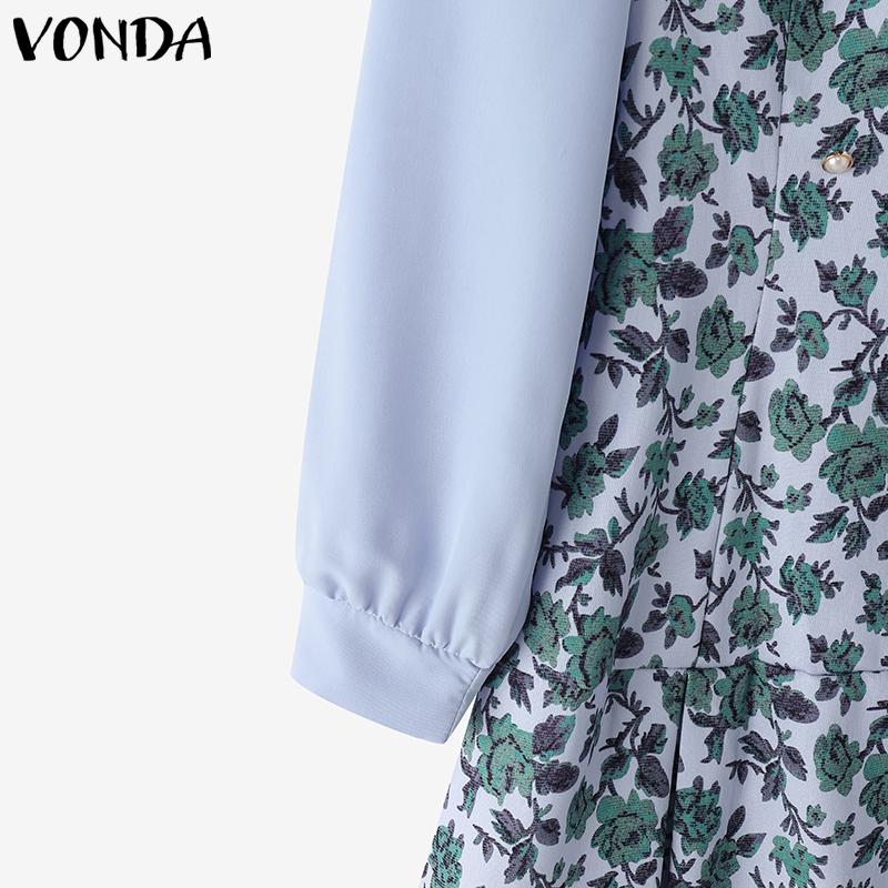 VONDA Женские летние платья из двух частей с длинным рукавом и цветочным принтом