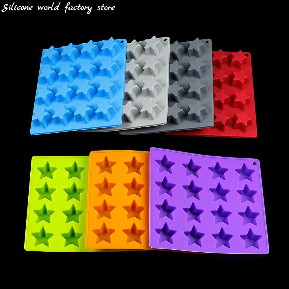 Silicone World DIY Пятиконечная Звезда Силиконовые Формы для Льда 16 Ячеек Форма-решетка для Звездного Льда Поднос для Изготовления Льда Инструменты для Выпечки Шоколада