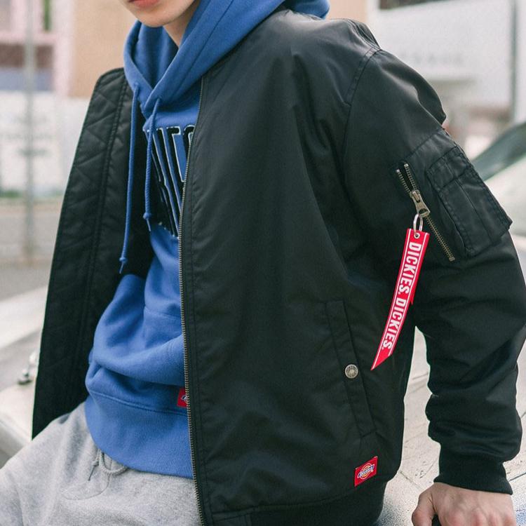 Dickies Яркая Цветная Лента Бейсбольная Куртка Мужская Куртка Черная DK007003CC2