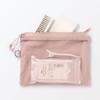 MUJI Polyester Zipper Pouch Pink - Lightweight Travel and Stationery Case, Japan