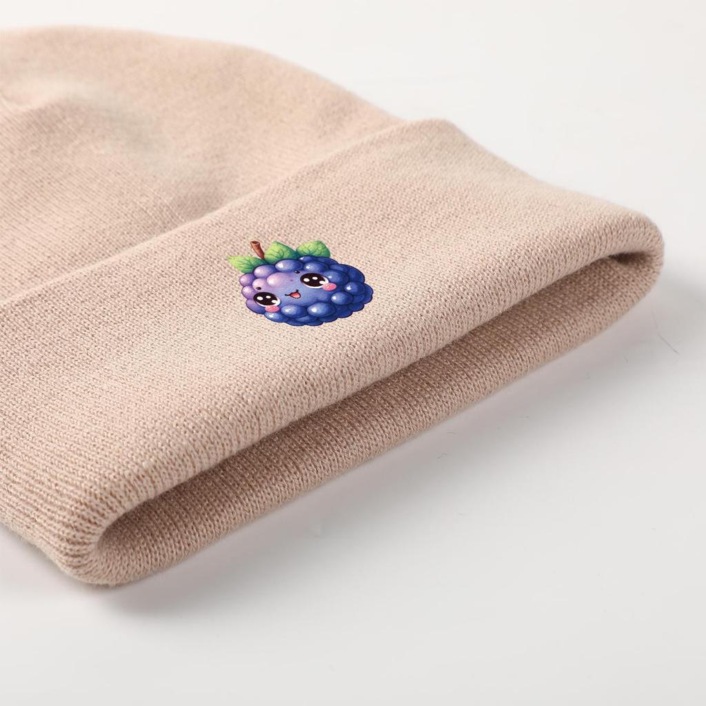 Cartoon Grape Winter Knit Cap Beanie, Fruit Skull Cap Cuff Autumn Leisure Gorro Knitted Hat Beanie