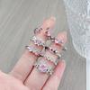 Милый Крит Романтическое Розовое Циркониевое Кольцо-Ручка Женское Холодный Ветер Слегка Инкрустированное Нишевое Темпераментное Легкое Роскошное Кольцо Тренд