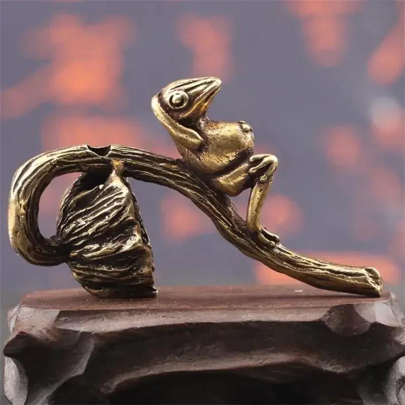 New Creative Shape Handmade Crafts Home Decor Retro Brass Lotus Seed Ornaments Animal Miniature Tea Pet Aroma Stove Gifts