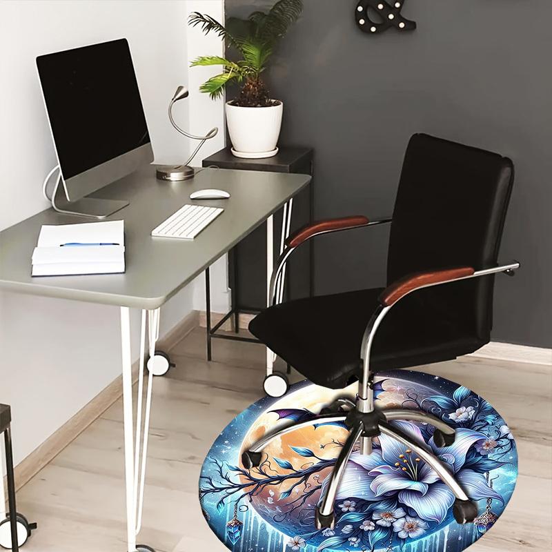 1pc Office Carpet Chair Mats Moonlit Fantasy Blossom Perfect for Decorating Office Chairss, Or Bedrooms.YDT302