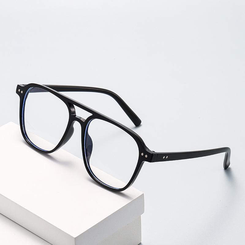 4740 Double Beam Fashion Rice Nail Anti-Blue Light Flat Mirror 2024 New Xiaohongshu Same Versatile Glasses Frame