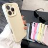 Роскошный Матовый Мягкий Силиконовый TPU Чехол для iPhone 16 15 14 Plus   11 Pro Max Простой Однотонный Резиновый Конфетный Цвет Ударопрочный Чехол