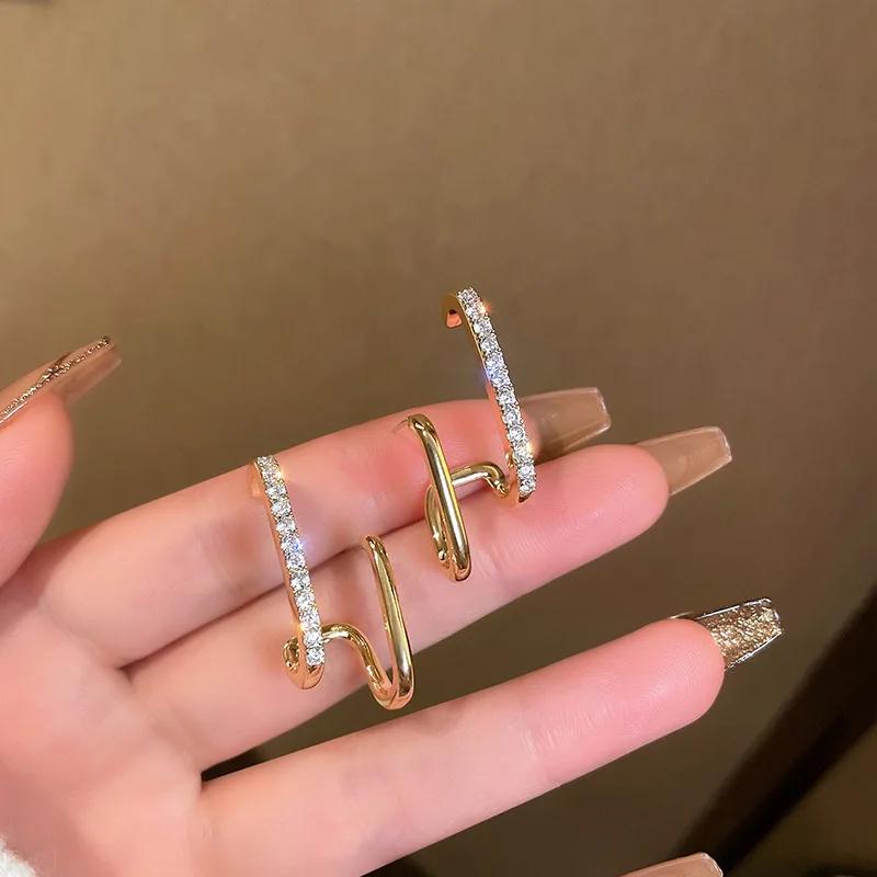 Moda Nafis Rhinestone Dekorli Quloq Qafasi ayol uchun Kelish Rojdestvo Sovg'asi sirg'a Ayollar Sirg'alari