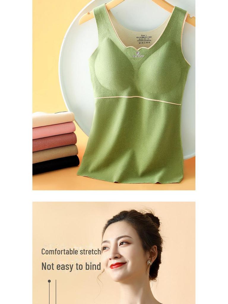 Женский теплый бархатный жилет Pro-Oxygen 2.0: Нижнее белье большого размера, бесшовное, с бархатом, с подогревом и нагрудной подкладкой.