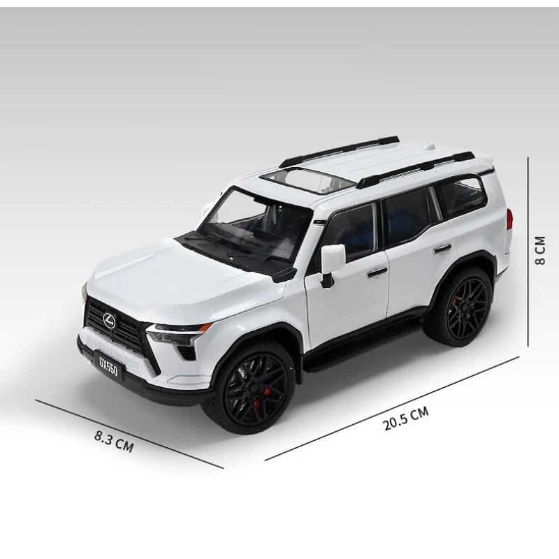 1/24 Lexus GX550 Внедорожник Литой Металлический Модель Игрушечного Автомобиля Звук и Свет Оттяжка Детская Игрушка Коллекционные Предметы Подарок на День Рождения