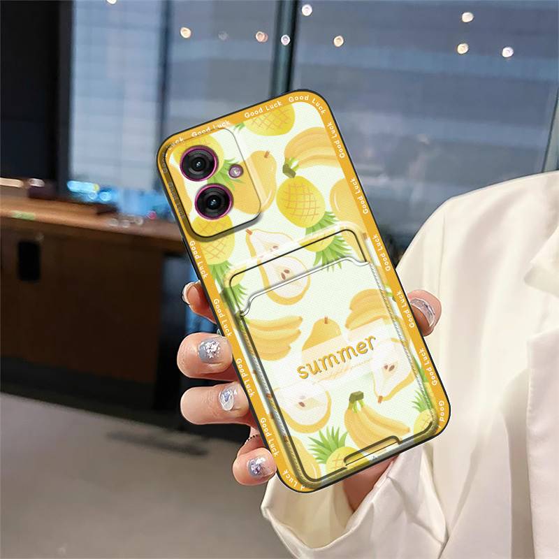 Full Wrap Soft Case Phone Case For MOTO G55 5G Fashion Design Silicone Card Slot Cover Anti-knock Durable Cute Anti-dust