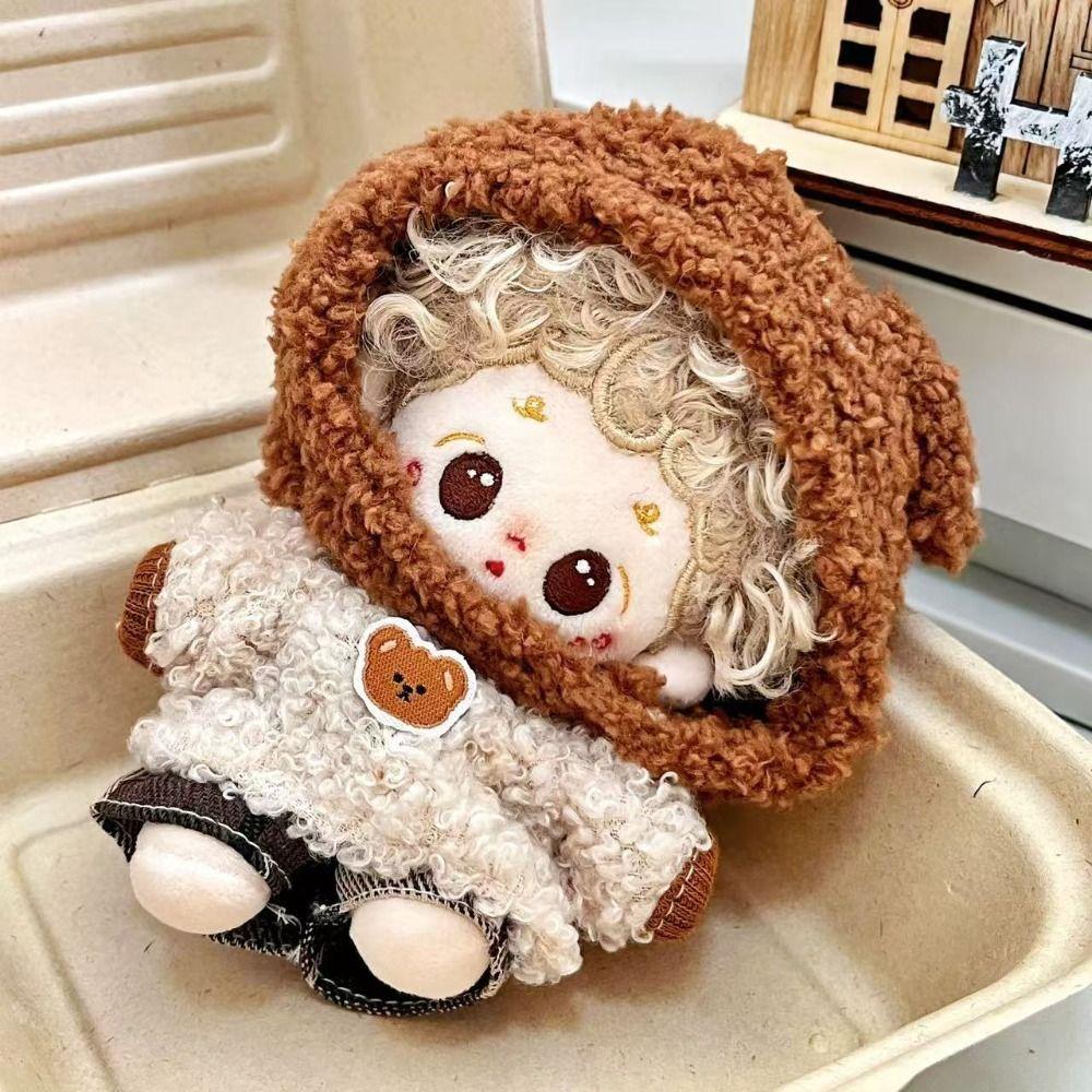 Handmade 10cm Doll Clothes Dress Headband Plush Dolls Outfit Toys Baby Doll's Accessories Cos Suit